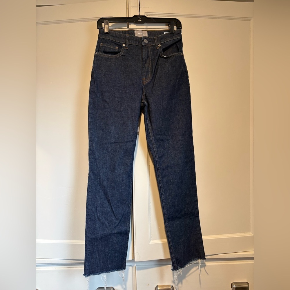 Everlane Dark Wash The High Rise Straight Jean